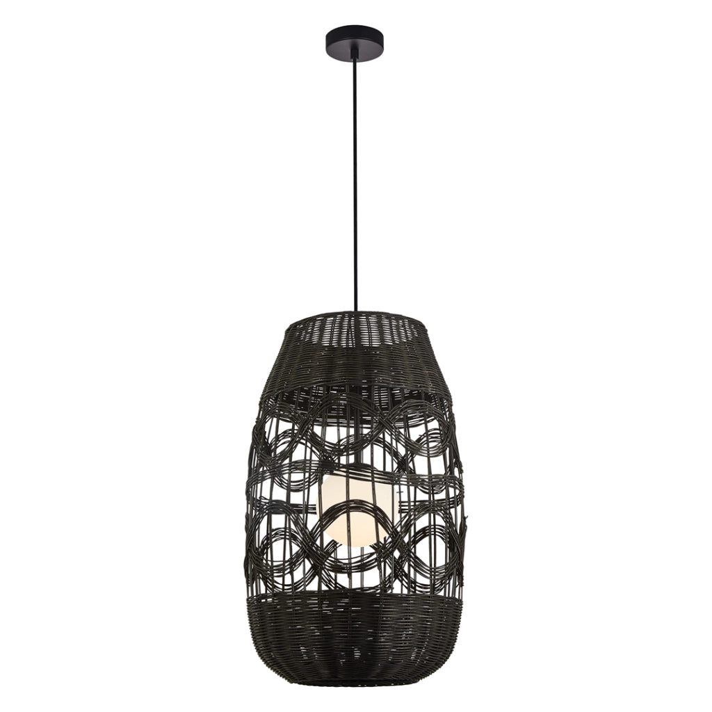 Lampada sospensione boho Arona nera Ø40 G9 Milagro