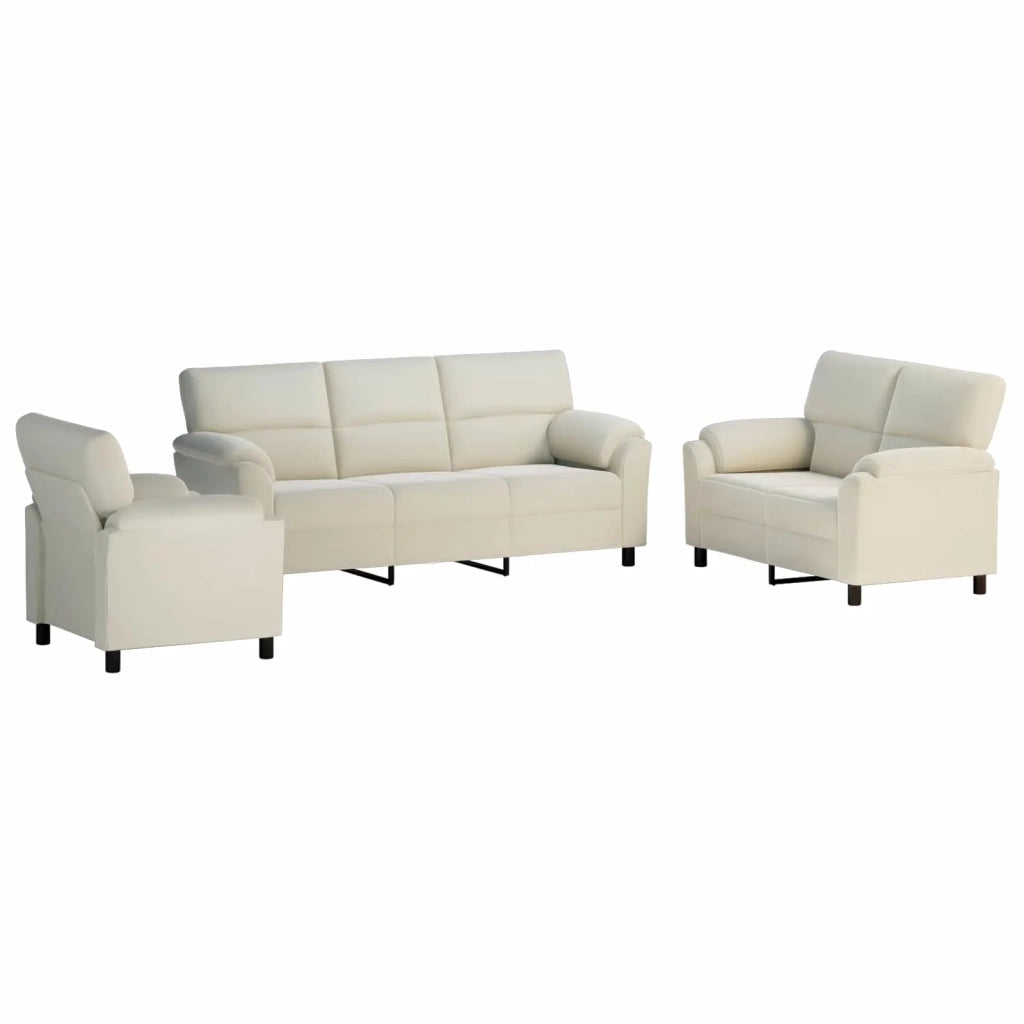 Set di divani 3 pcs Crema Velluto 3430470