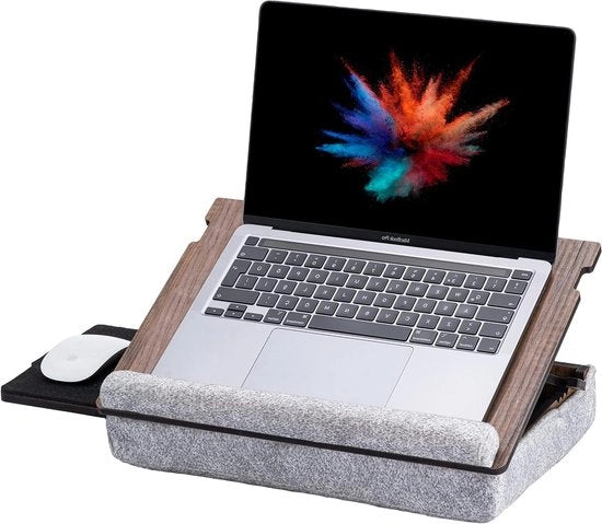 Carrello laptop ergonomico - regolabile in altezza - legno di noce