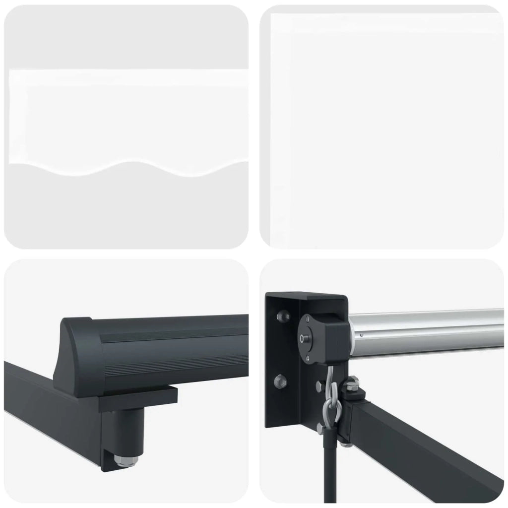 Tenda retrattile manuale con LED Bianco e Antracite 3,5 x 2,5 m 3419450