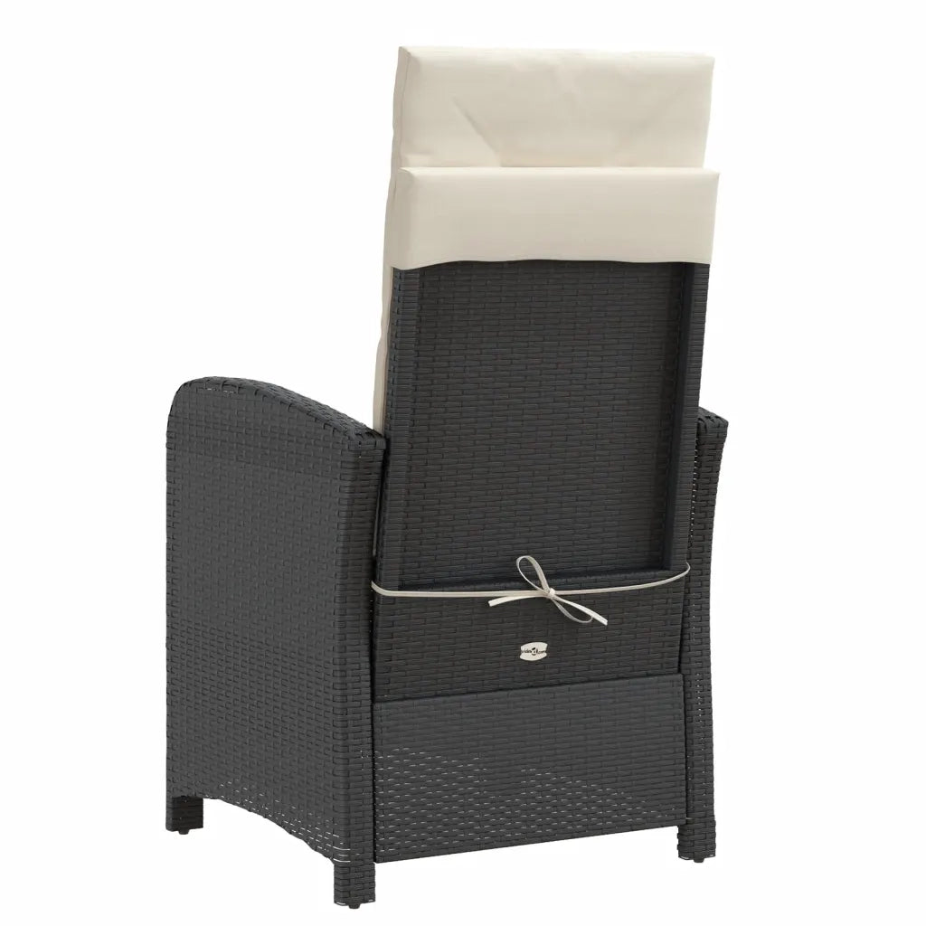 Set da Bistrò 3 pz con Cuscini Nero in Polyrattan 365200