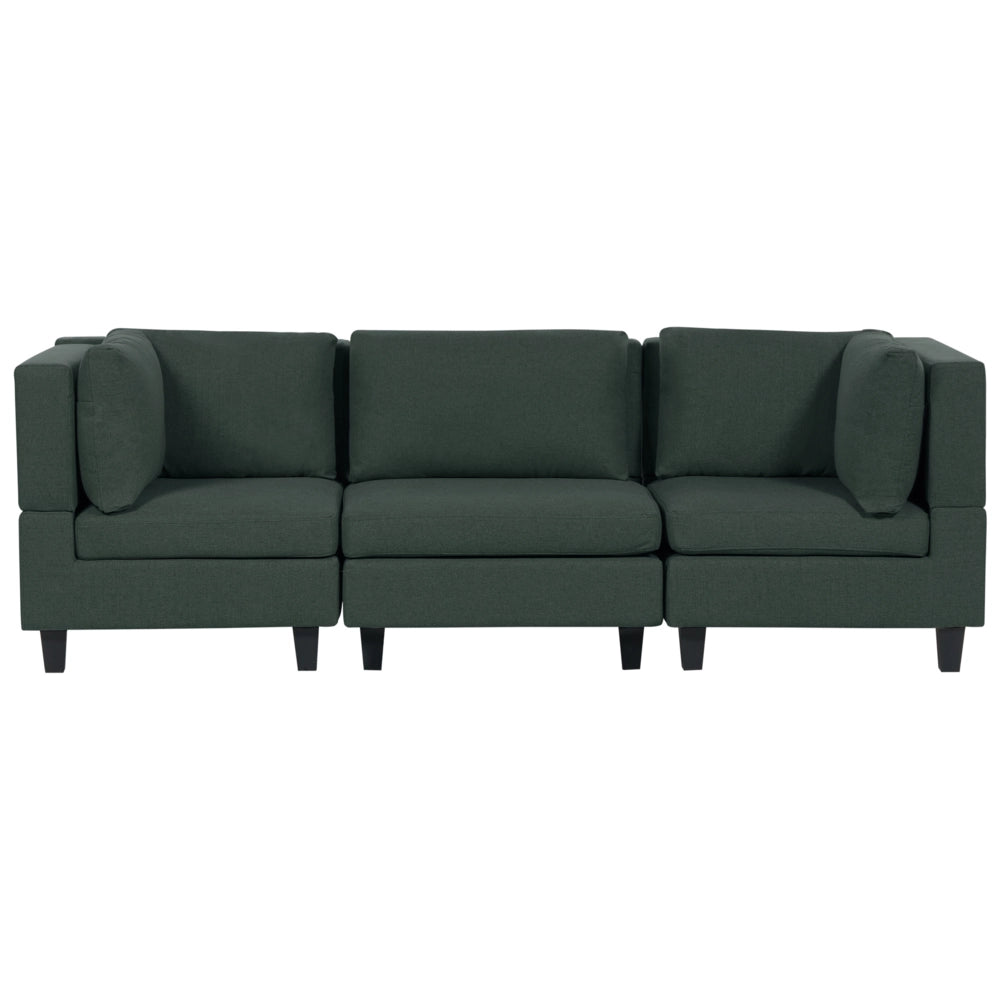 Divano Componibile Rivestito In Tessuto Verde Scuro 3 Posti stile moderno
