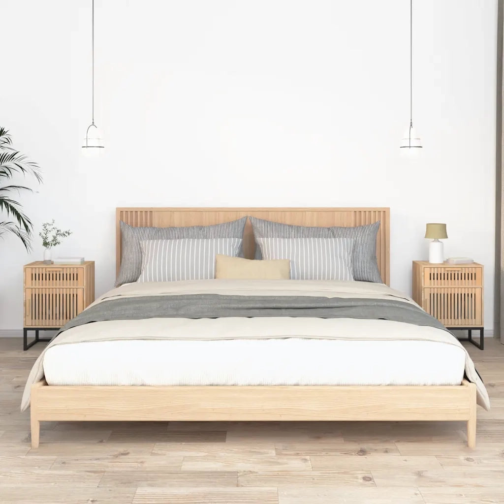 Comodini 2 pz 40x30x55,5 cm Legno Multistrato e Ferro 352096