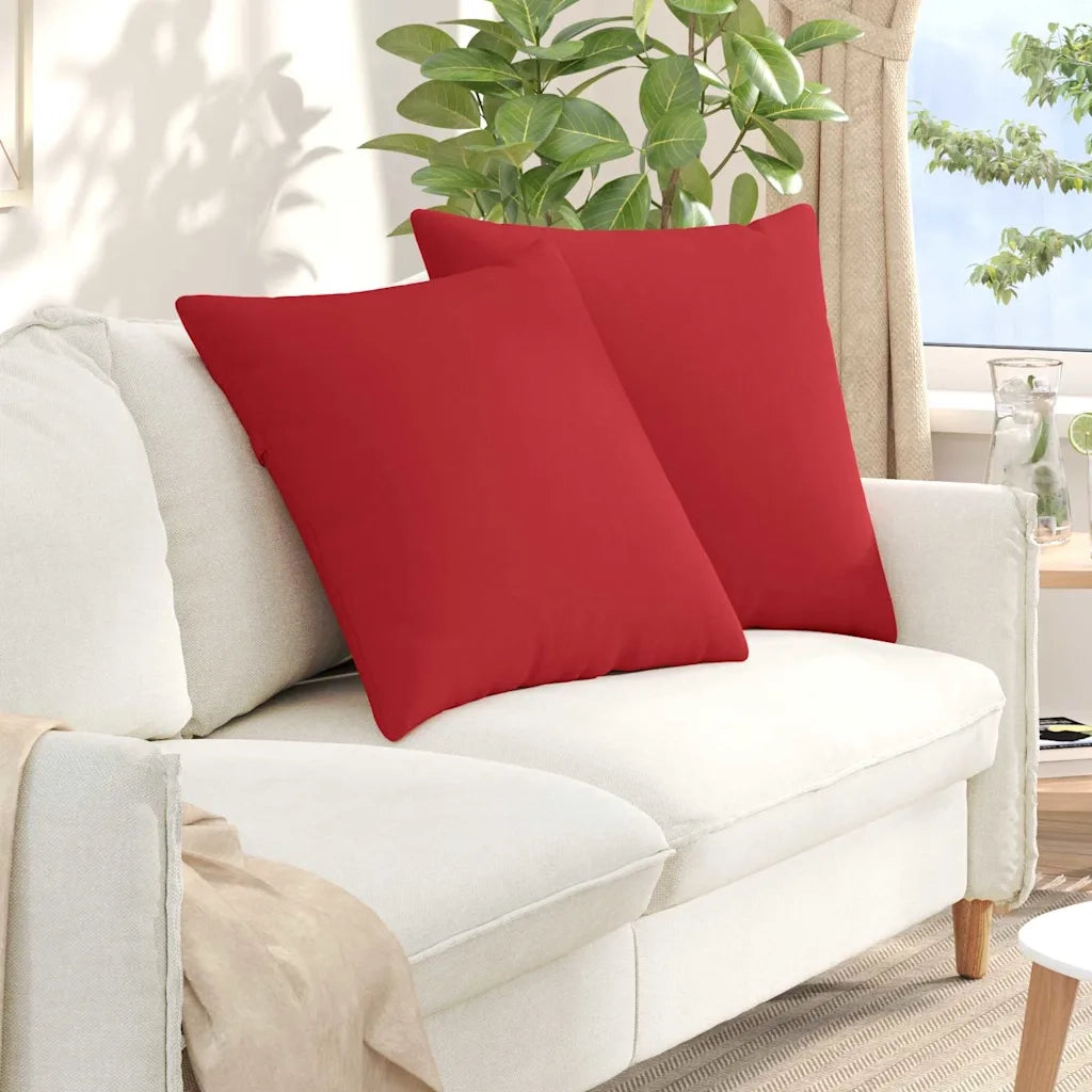 Cuscini da Divano 2 pz-Set di 2 Cuscini per Sofa Rosso 80 x 80 cm Tessuto
