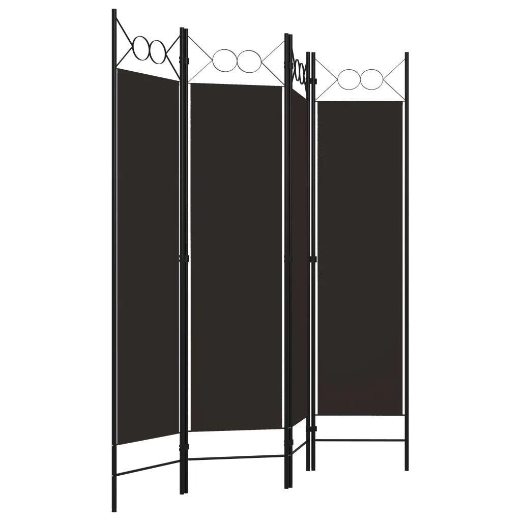 Divisorio Ambienti | Divider per stanze | Paravento a 4 Pannelli Marrone 160x180 cm
