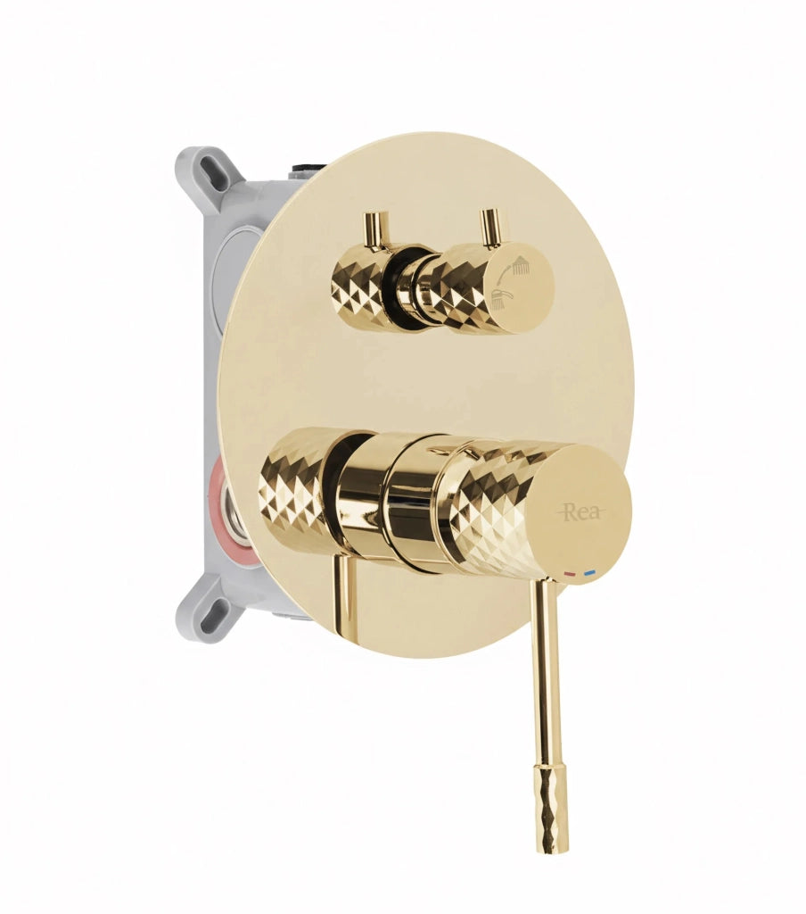Set Doccia Da Incasso Rea Lungo Diamond Gold + Box