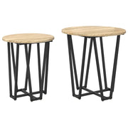 Set tavolini 2 pz | Tavolo laterale Rovere Sonoma e Nero