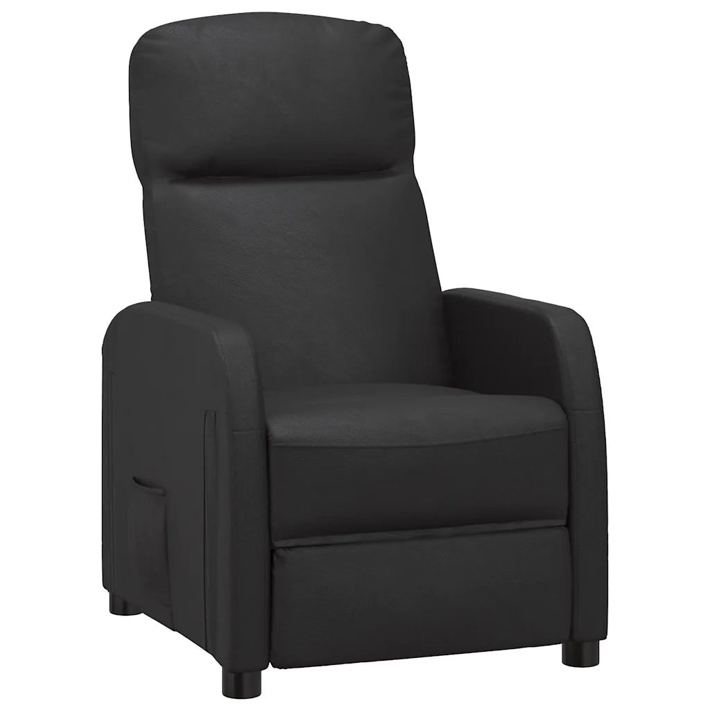 Poltrona Reclinabile Nera in Similpelle 321352