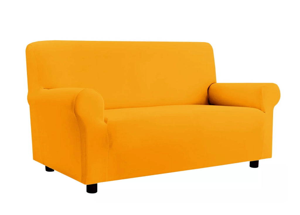 Copridivano Elasticizzato Antimacchia Modello Zeno Colore Arancio - 2 Posti - Arancio