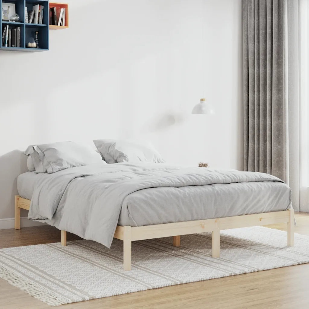 Letto matrimoniale | Letto per adulti | Giroletto senza Materasso 193x203 cm in Legno di Pino King