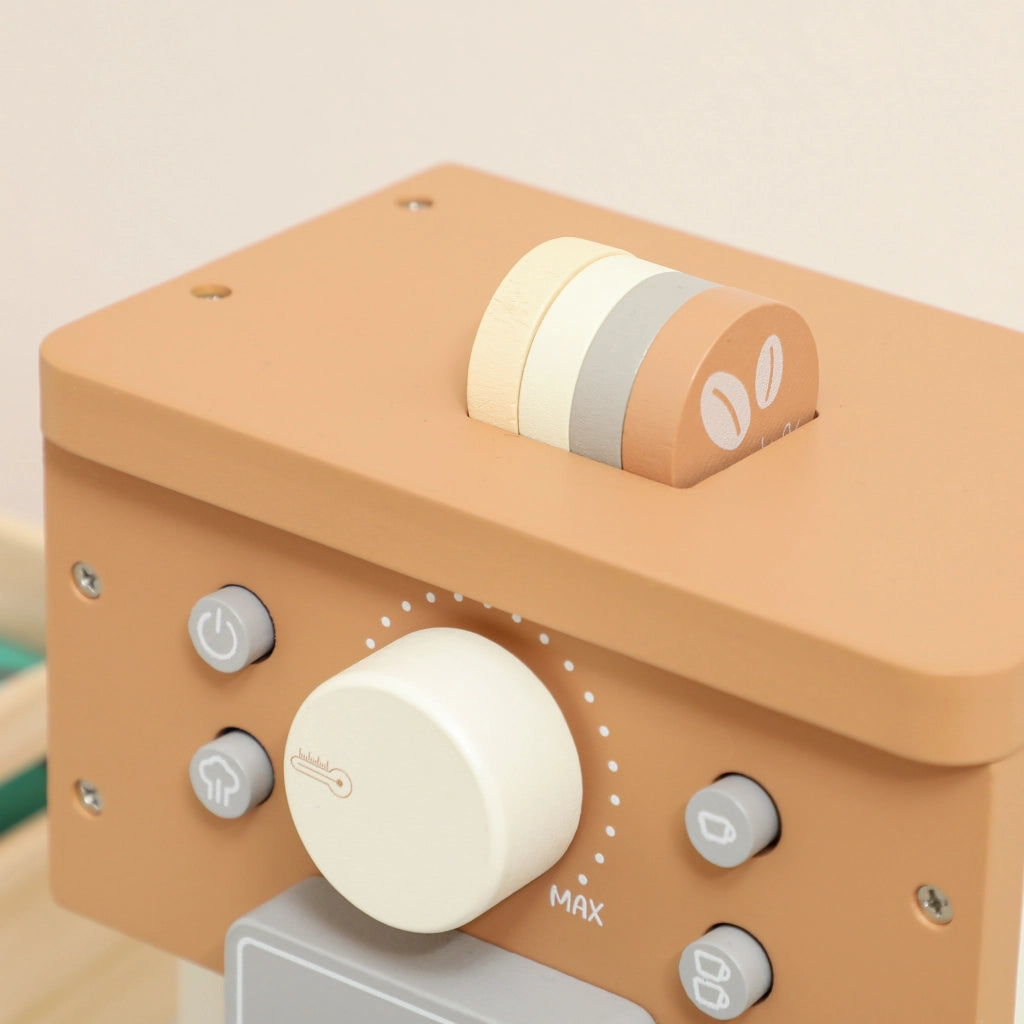 Set Macchina del Caff¨¨ Giocattolo in Legno per Bambini ¨C Minimal ¨C Marrone