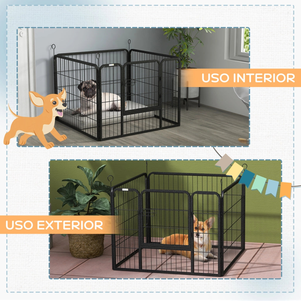 Parco per cani pieghevole 4 pannelli ¨C Minimal ¨C 82x82x60 cm grigio