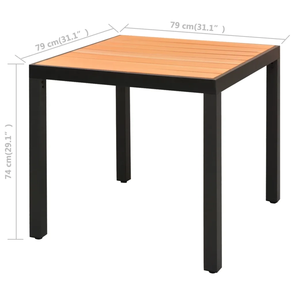 Set da Pranzo da Giardino 5 pz in Rattan PVC Nero e Marrone 3060107