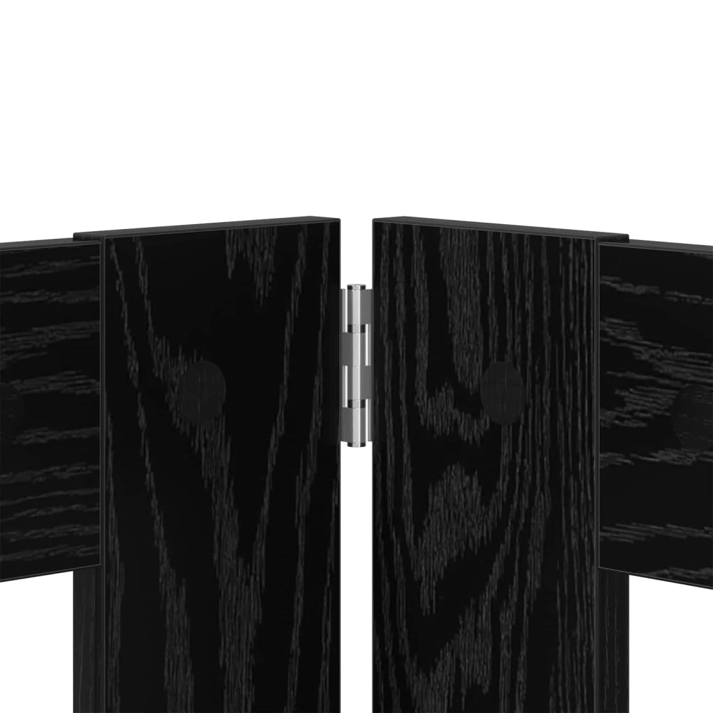 Cancello per cani pieghevole con supporti 8 pz Rovere Nero 892163