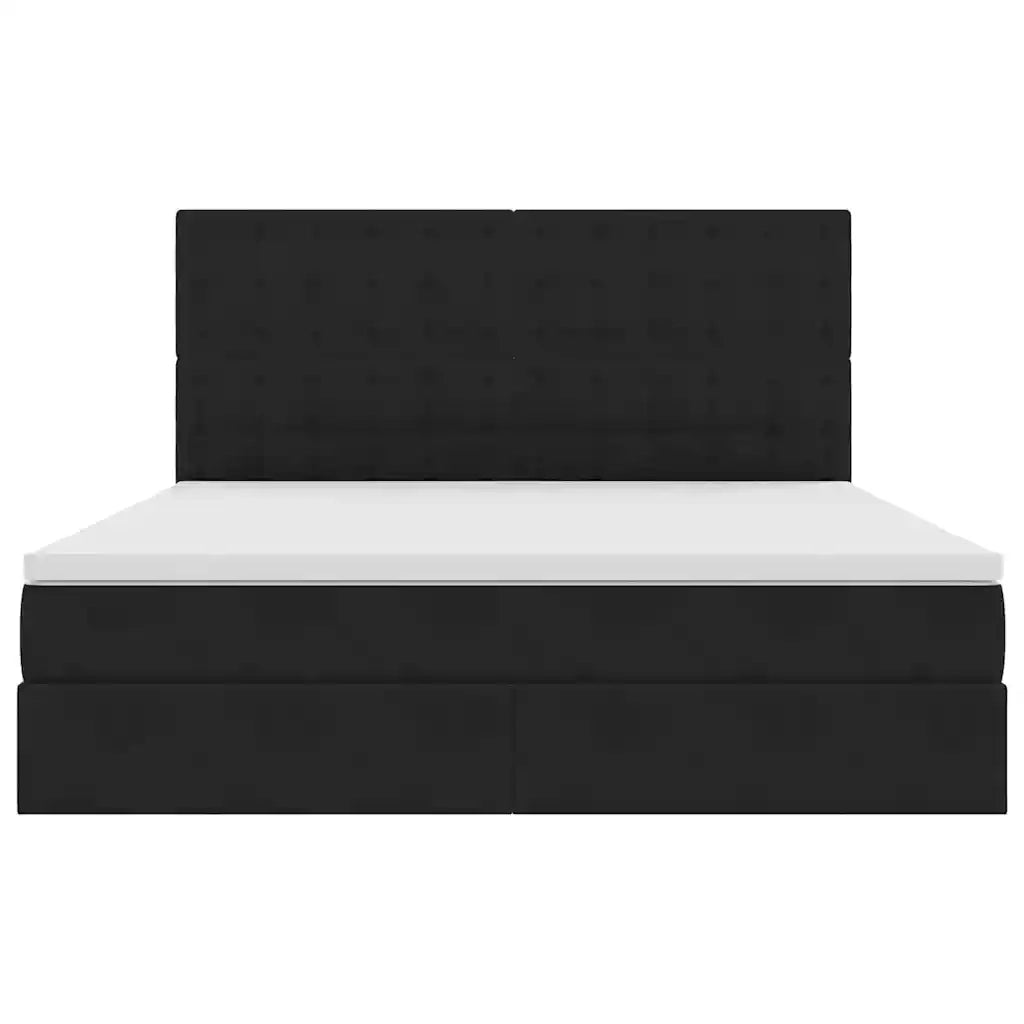 Letto con contenitore e materasso Nero 160 x 200 cm Velluto