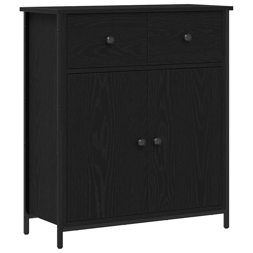 Credenza Rovere Nero 70 x 30 x 80 cm Legno multistrato 863159