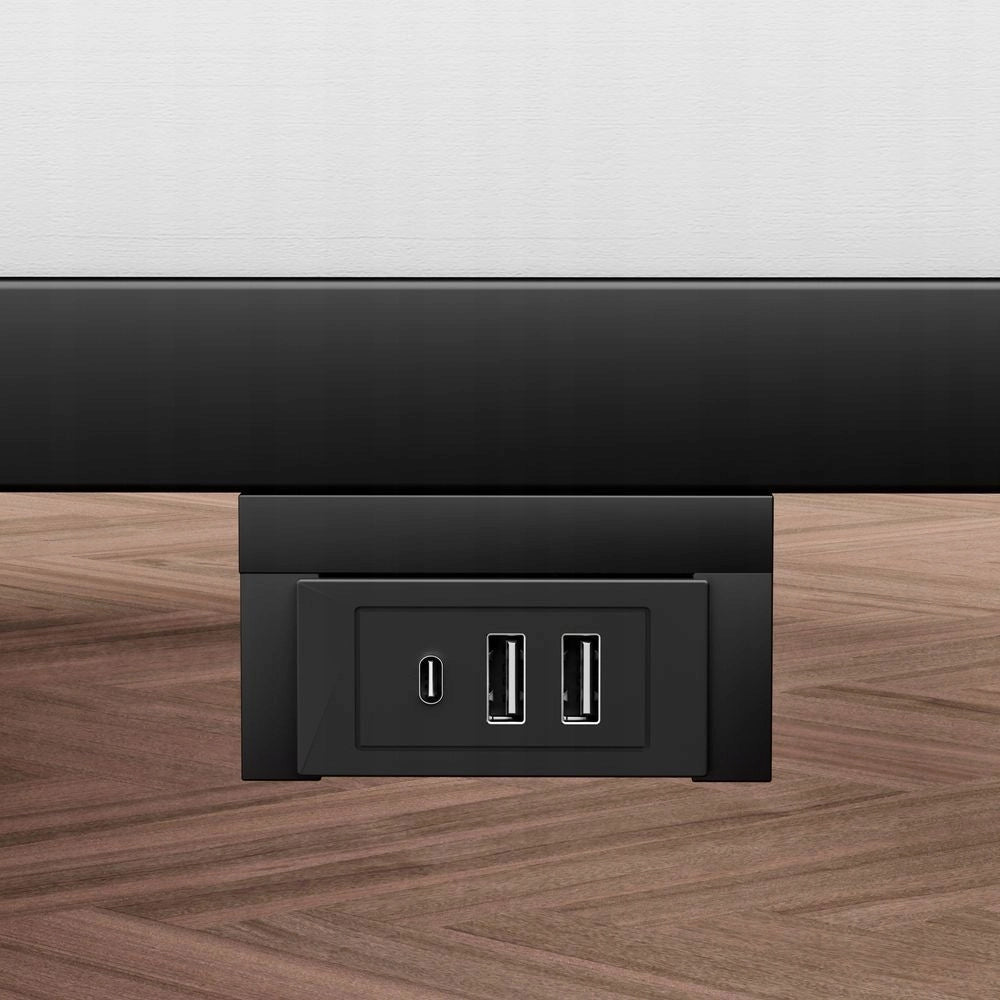 Letto a piattaforma in metallo - Xylo - 160x200 - Nero - LED