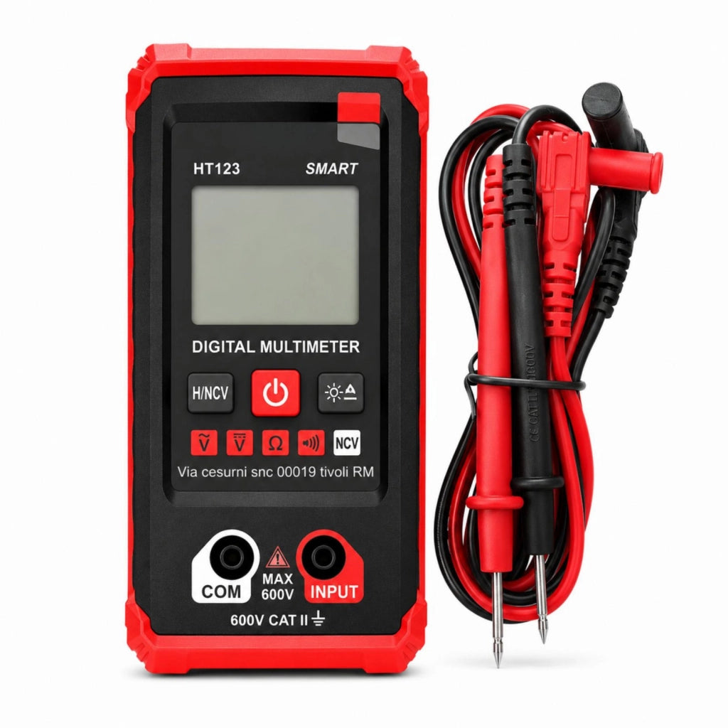 Multimetro Digitale Smart HT123, Tester NCV CAT II 600V con Display LCD