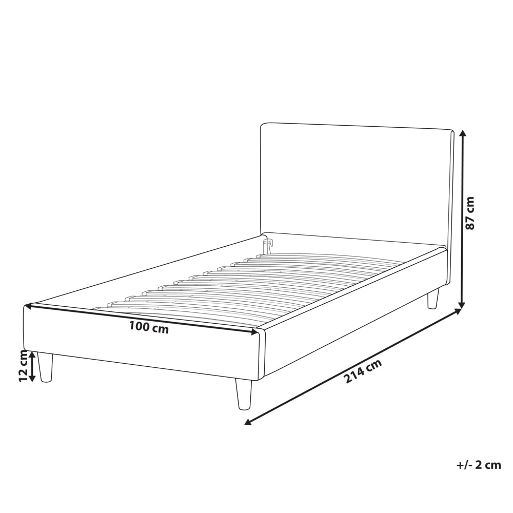 Fodera per telaio letto in velluto grigio chiaro 90 x 200 cm Sfoderabile Lavabile stile retrò