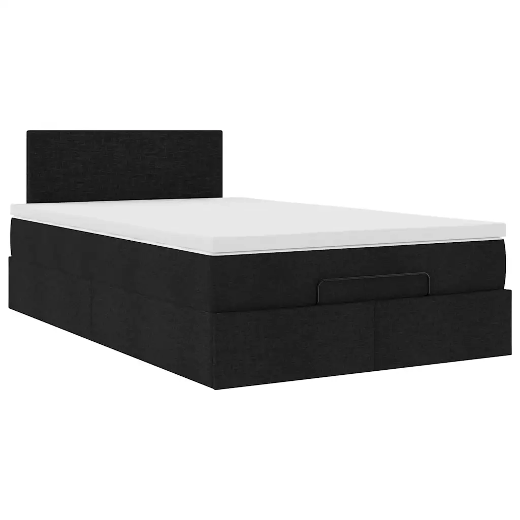 Pouf Letto con Materasso Nero 120x190 cm in Tessuto 3311361