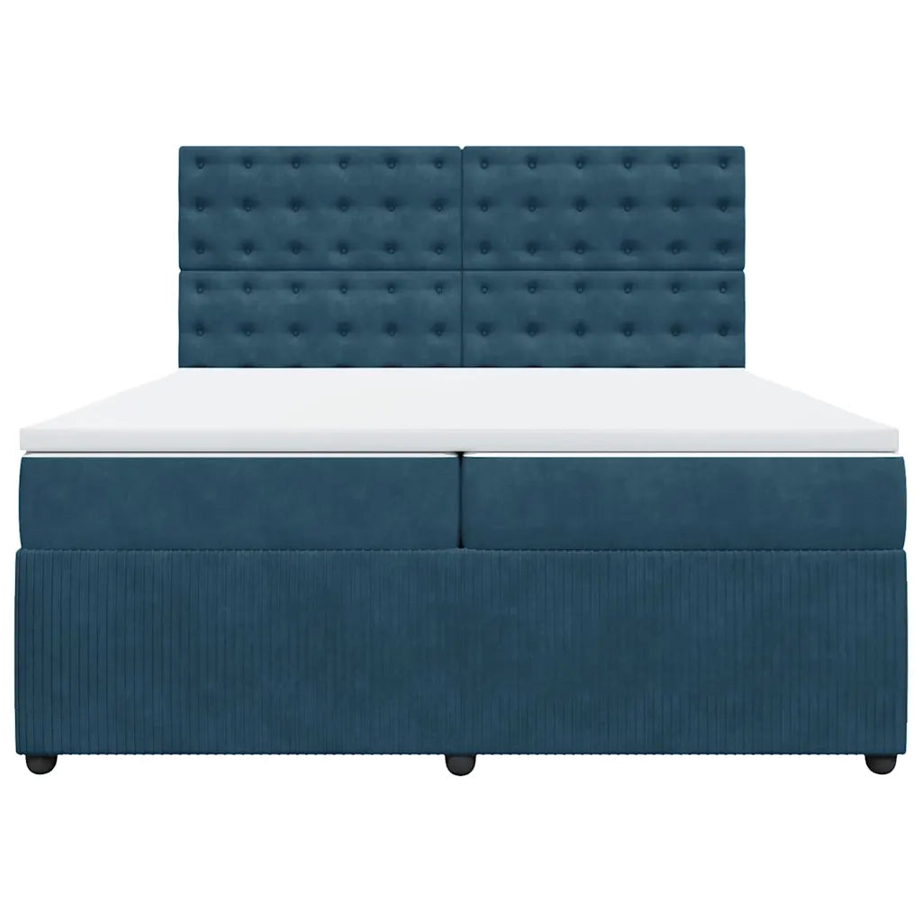 Giroletto a Molle con Materasso Blu 200x200 cm in Velluto 3294746