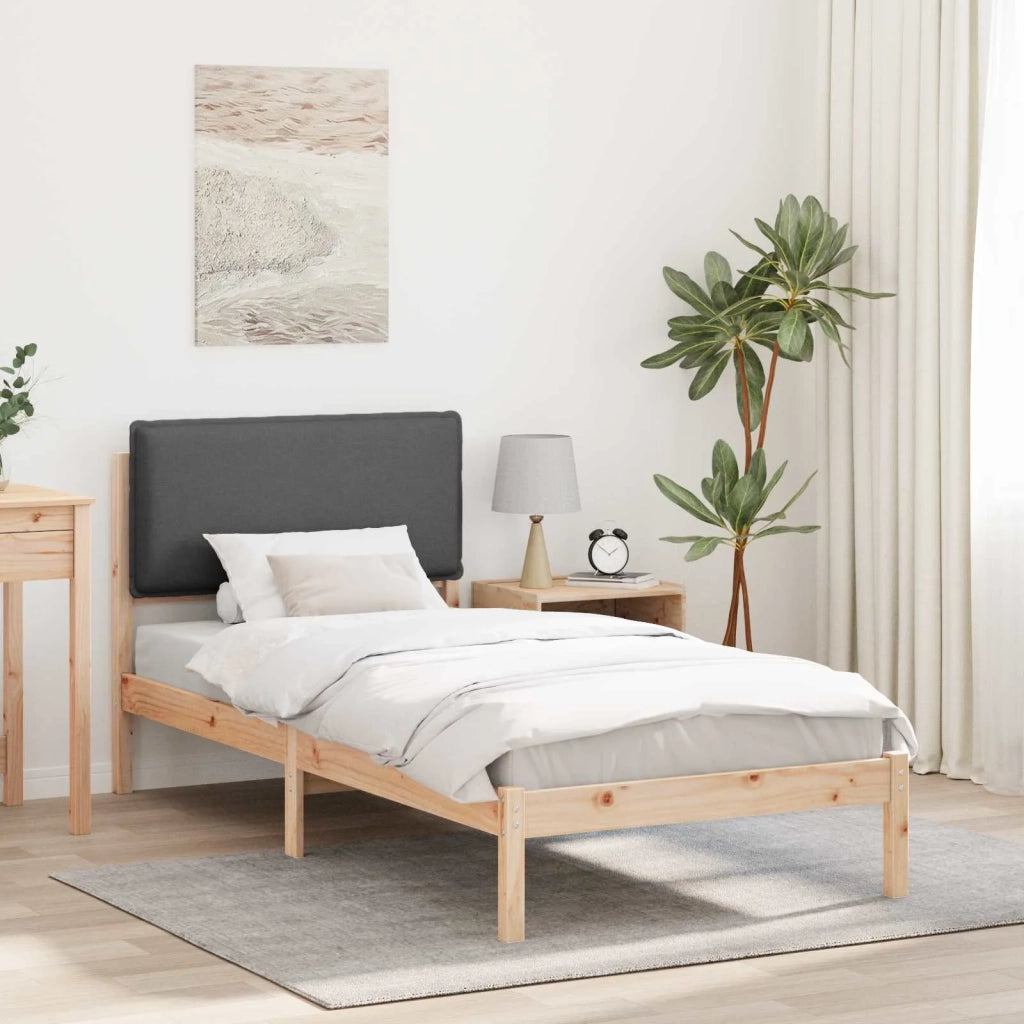 Letto con Testiera Rivestita Grigio scuro 80 x 200 cm 877870