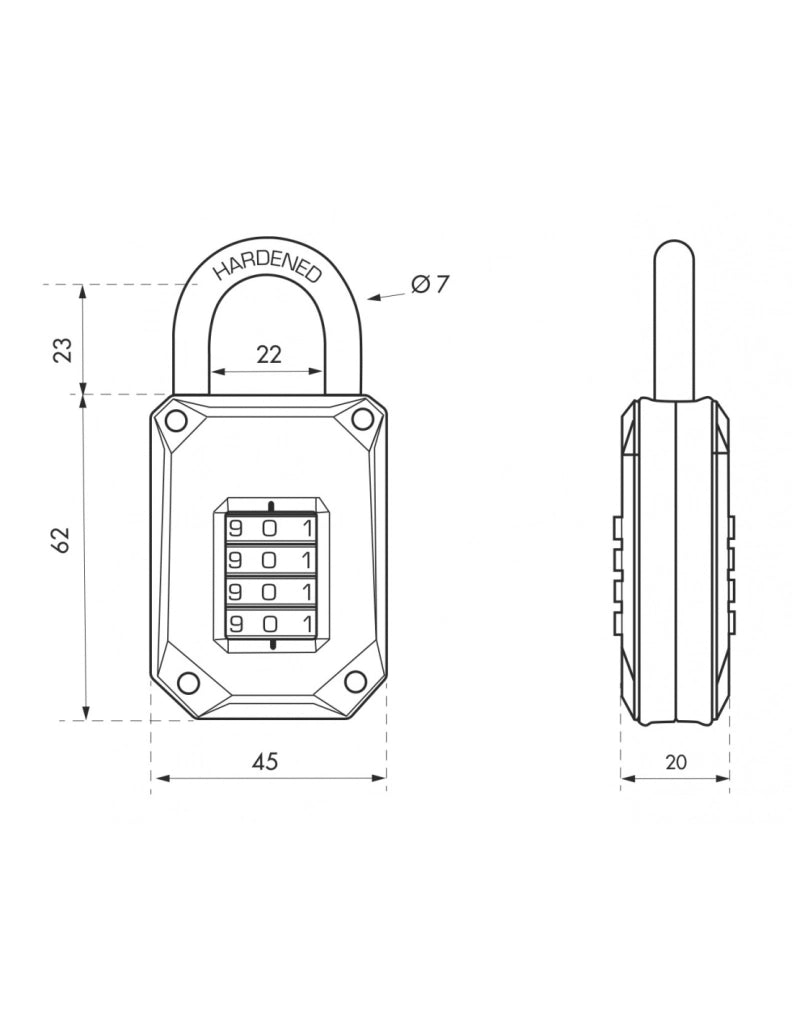 Lucchetto CODE-X 45 mm a combinazione modificabile – THIRARD