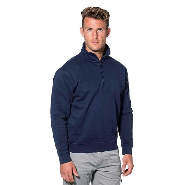 FELPA CON ZIP CORTA BLU Tg. XL
