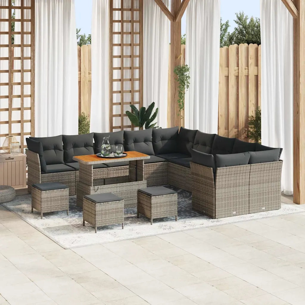 Set Divano da Giardino 14 pcs Grigio polyrattan 3361553