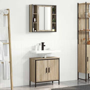 Set di mobili per il bagno 2 pcs Marrone Legno multistrato 3345128