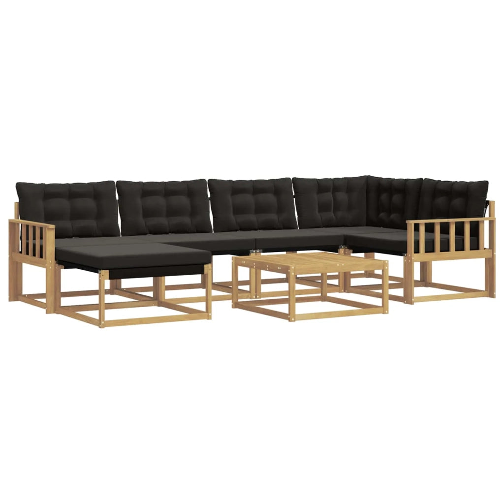 Set di divani da esterno 7 pcs Bianco e Nero 79 x 79 x 37 cm 3388874