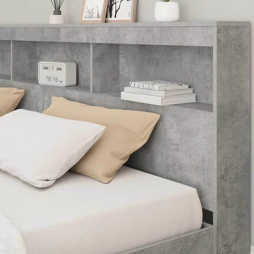Testata contenitore Grigio cemento 200 cm Legno multistrato 3335472