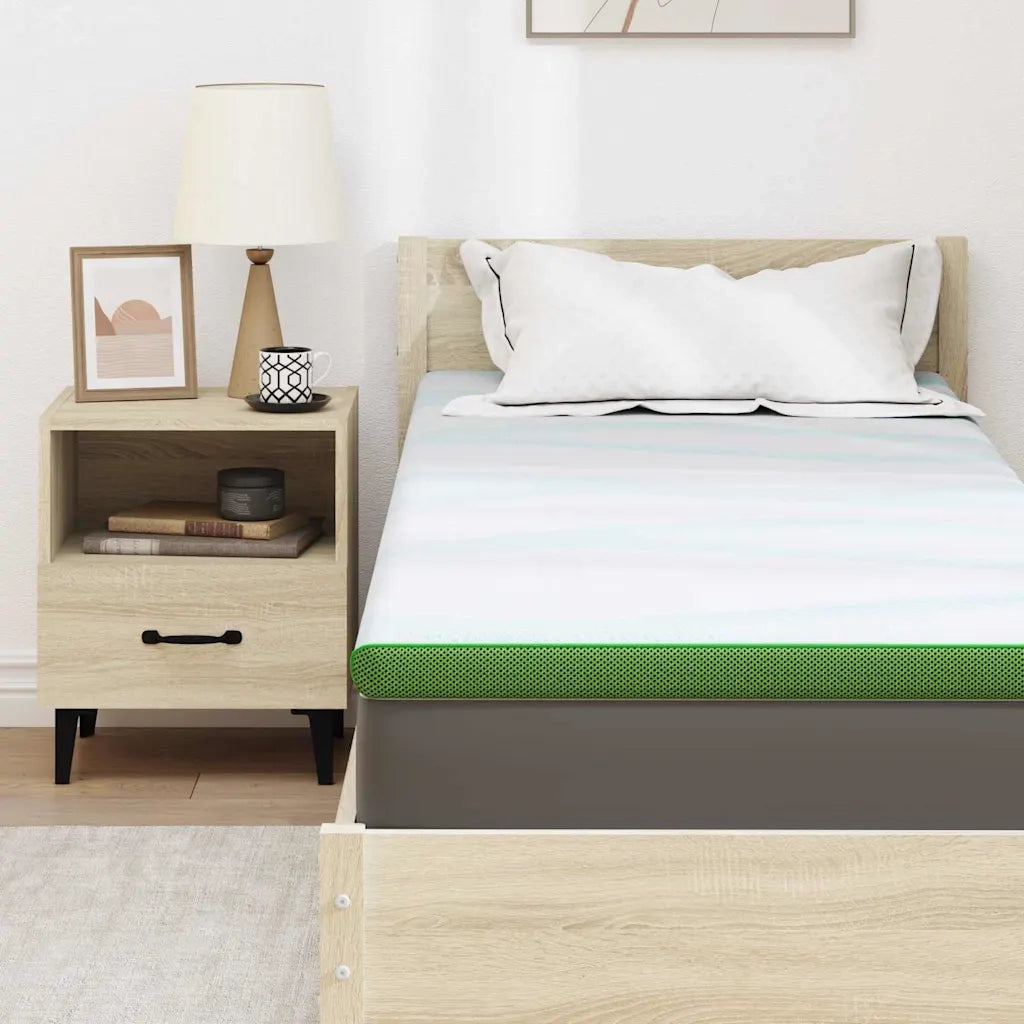 Topper per materasso Bianco e Verde 80 x 200 cm 4106166