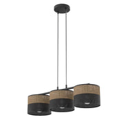 Lampada sospesa KARBON 3xE27 nera marrone Emibig