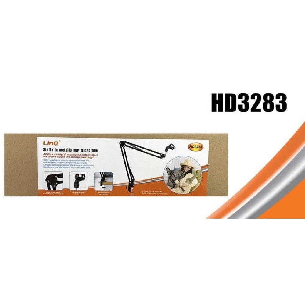 Trade Shop - Staffa Braccio Sospensione In Metallo Supporto Microfono Clip Scrivania Hd3283 -