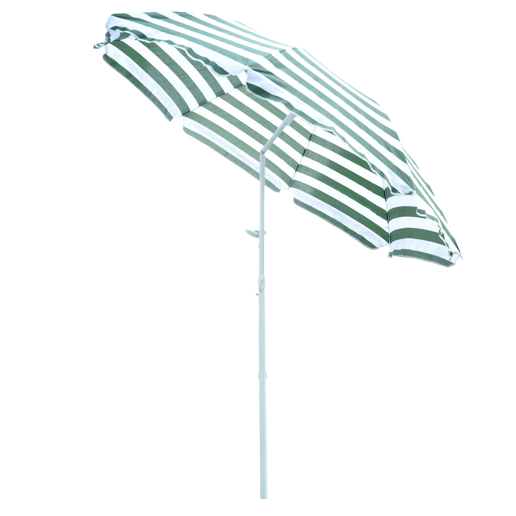 Ombrellone da Giardino inclinabile ¨C Minimal ¨C Verde e Bianco 180 cm