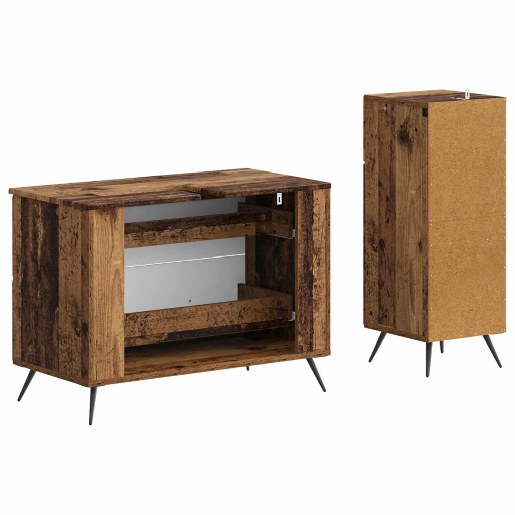 Set di Armadi da Bagno da 2 Pezzi BREDA Legno antico 3417727