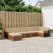 Set di divani da esterno con cuscino 7 pcs Naturale e Beige 3383626