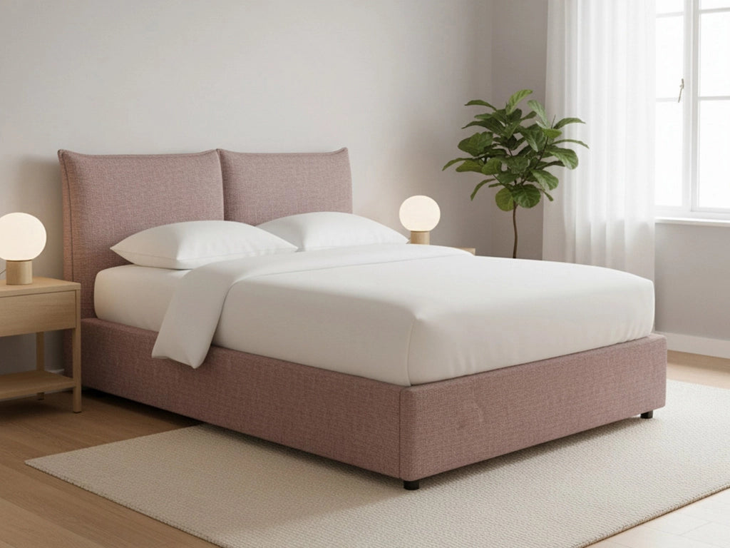 Penzance, Letto Piazza e Mezza Sfoderabile Made in Italy, Rosa Antico
