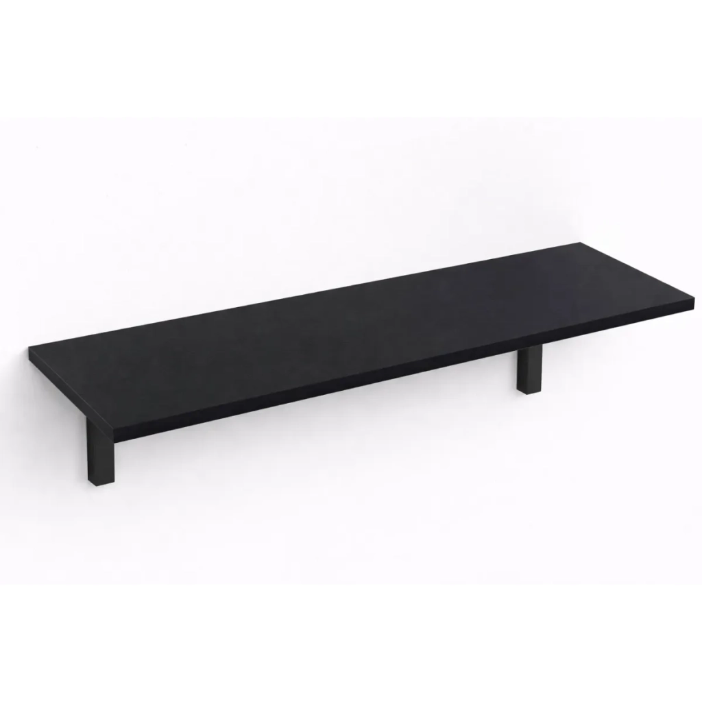 Mensola da Muro da appoggio in Legno nobilitato spessore 1,8 cm in colore Nero 100x20 cm