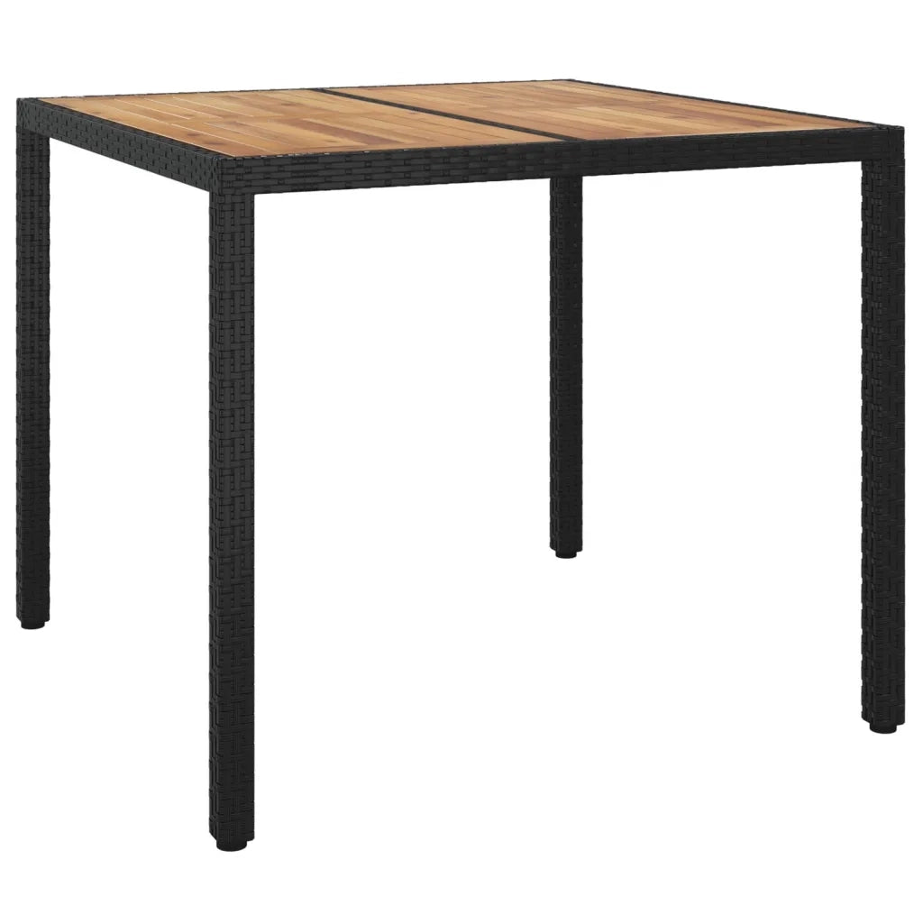 Set da Pranzo da Giardino 5 pz Nero con Cuscini in Polyrattan 3187389