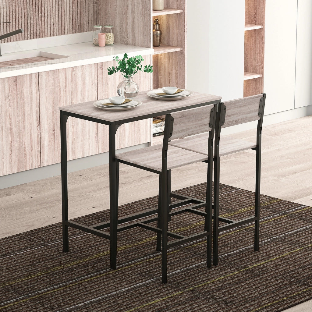 Set Tavolo da Pranzo con 2 Sedie ¨C Minimal ¨C Legno Naturale