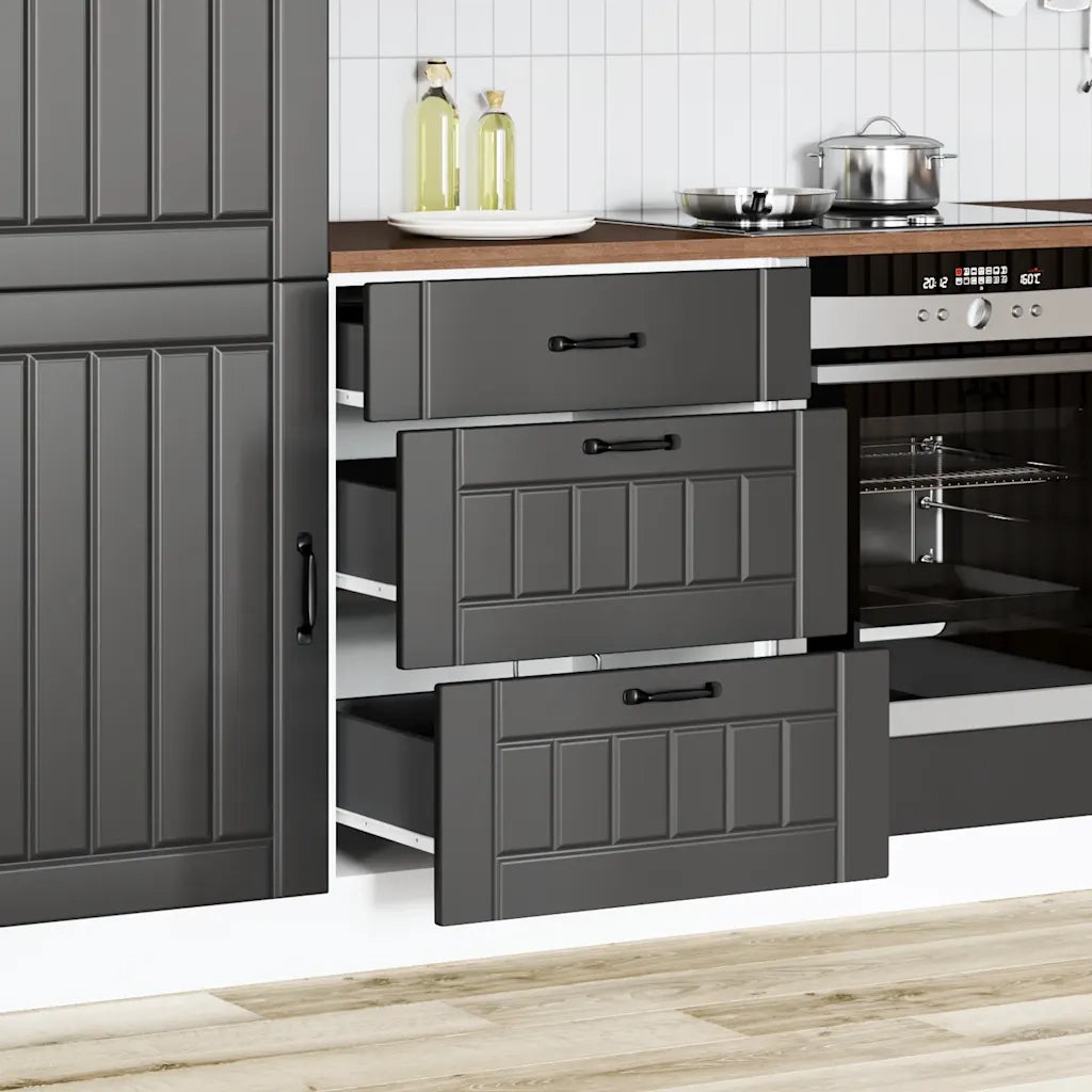Mobiletto da cucina "Lucca" Nero in legno ingegnerizzato 854270