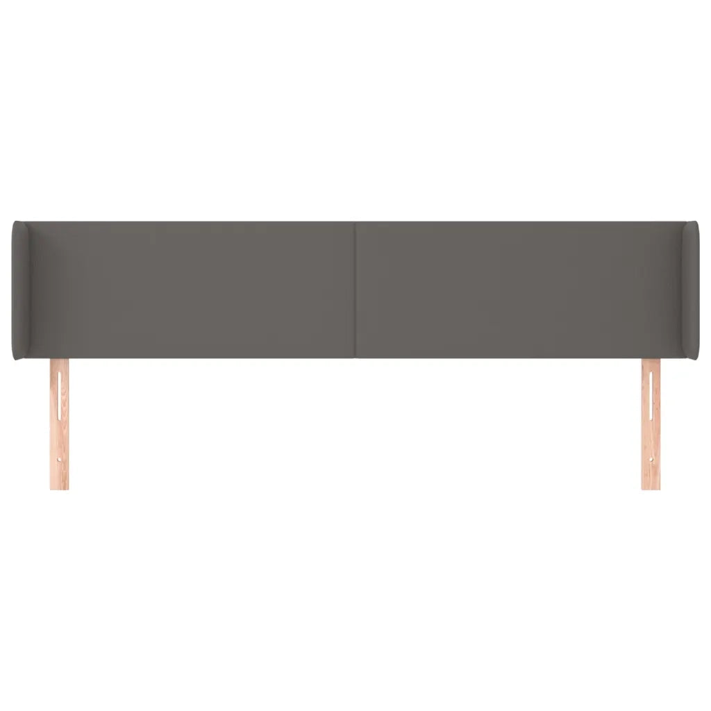 Testiera ad Orecchio-Testata con Orecchie Grigia 183x16x78/88 cm in Similpelle 170533