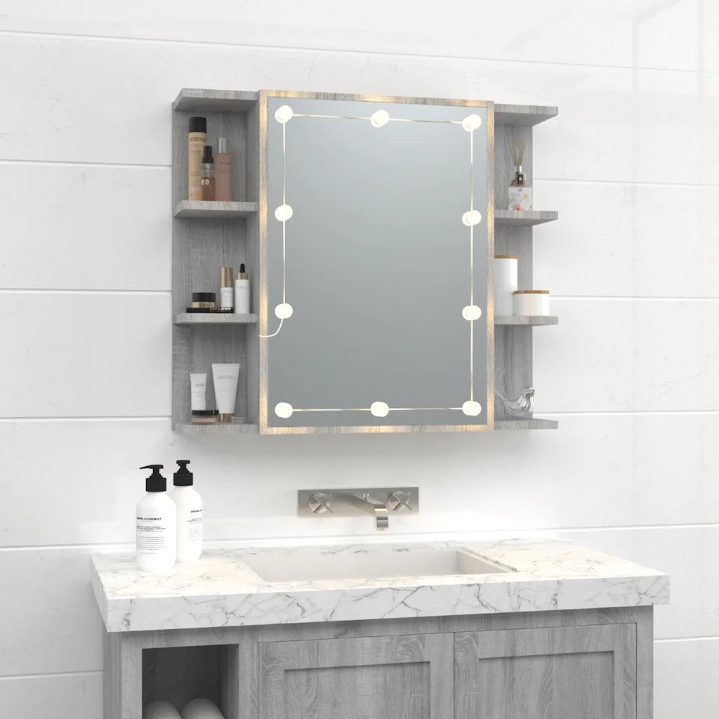 Mobile a Specchio | Armadio da bagno con LED Grigio Sonoma 70x16,5x60 cm