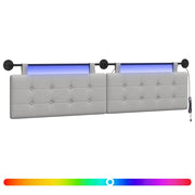 Testiera | Testata sospesa Con luce LED Grigio Nuvola Tessuto