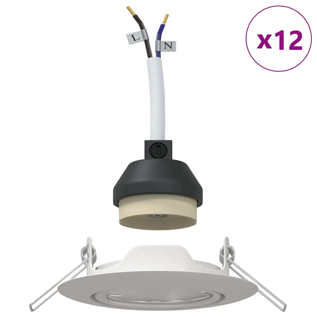 Spotlight 12 pcs Bianco 9 x 9 x 2.5 cm Metallo 4108162