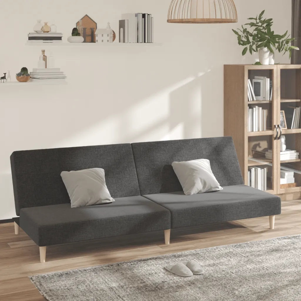 Divano letto | Sof¨¤ letto | Letto singolo a 2 Posti Grigio Scuro in Tessuto