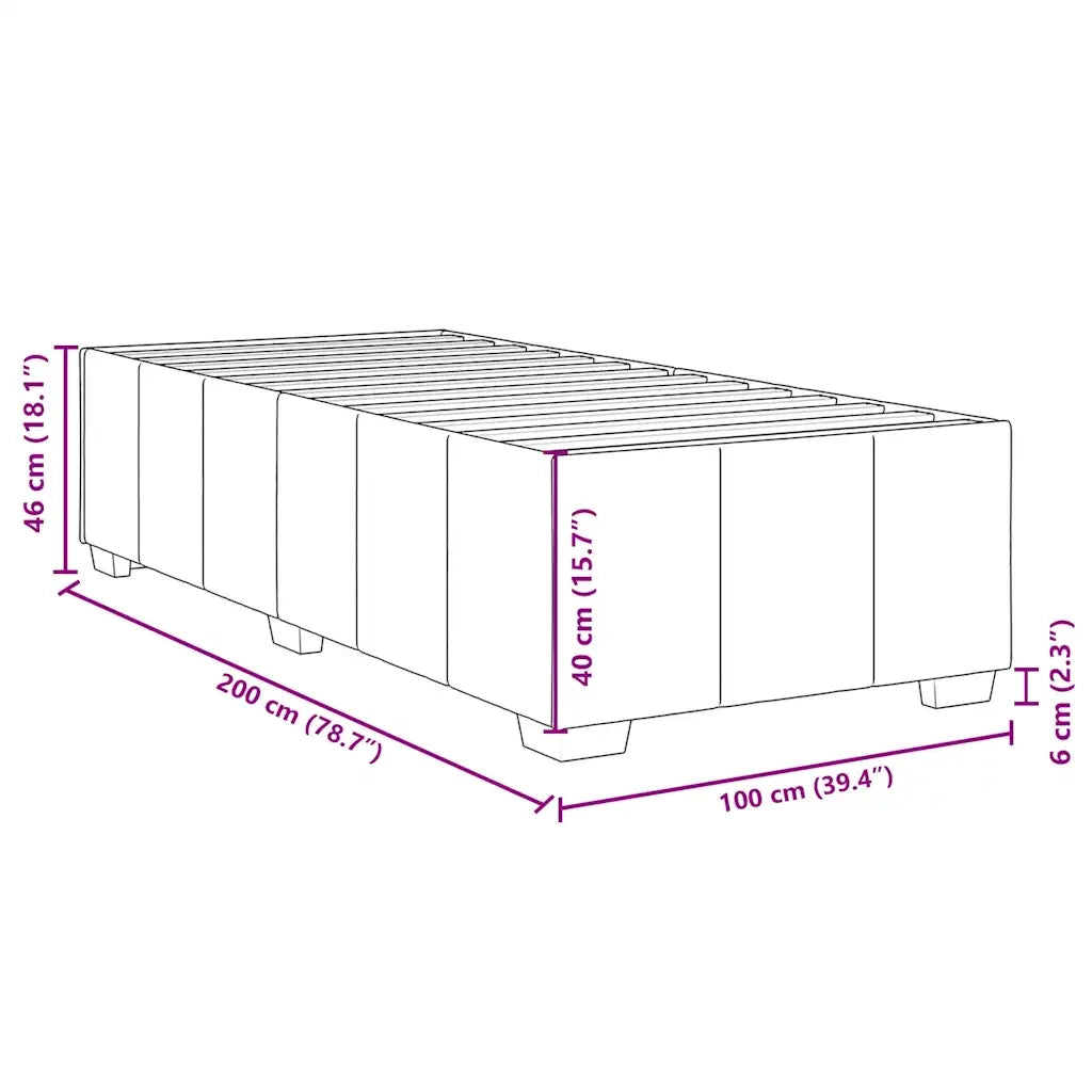 Letto singolo | Letto per adulti | Giroletto senza Materasso Grigio Scuro 100x200 cm Tessuto