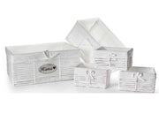 SET 5 CESTE IN TESUTO 44/39/22 CM DI COLORE BIANCO
